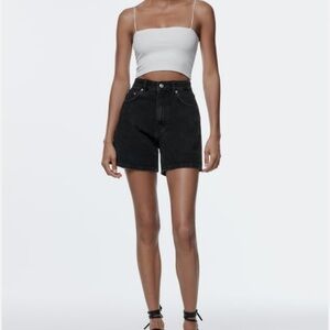 NWT‼️ Zara high rise black denim short